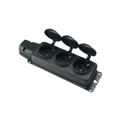 Розетка тройная AWM с ж/к и крышкой каучук IP54 (29177893)