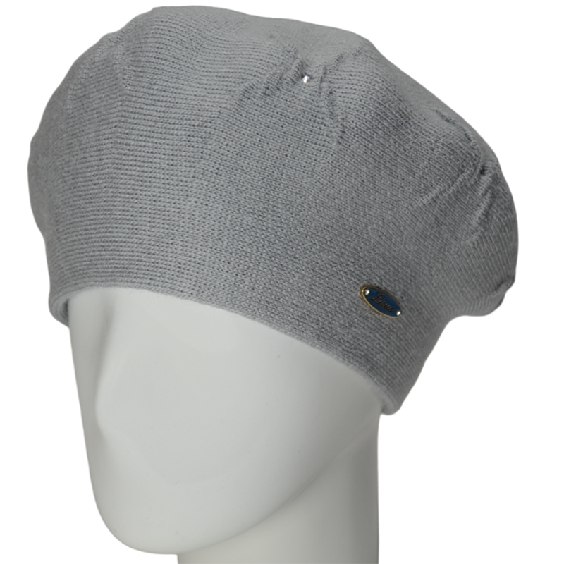 Берет женский Lirus Клара двойной на стойке Серо-голубой