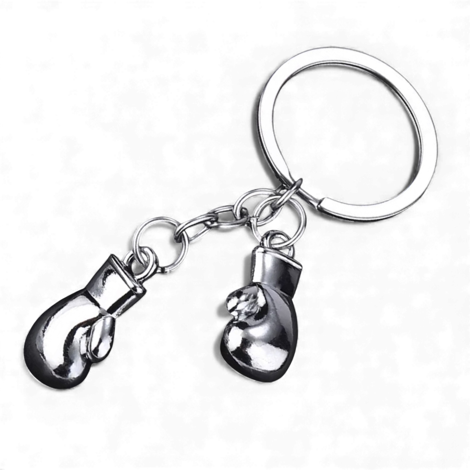 Брелок для ключей боксерские перчатки Univerza спортивный из металла Серебряный - фото 1