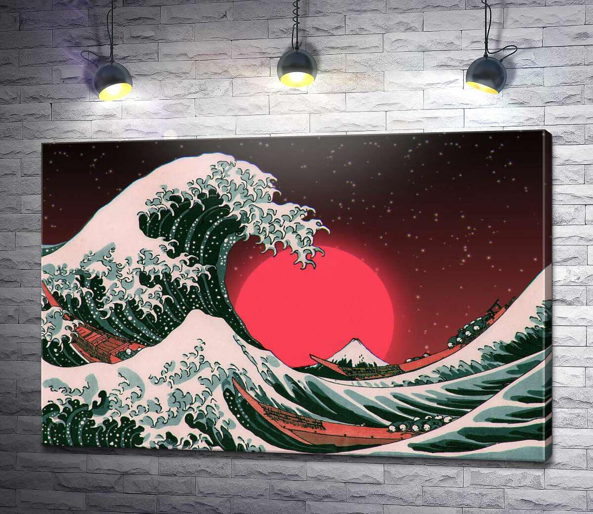 Картина ArtPoster Большая волна в свете кровавой луны 100x67 см Модуль №1 (004098)