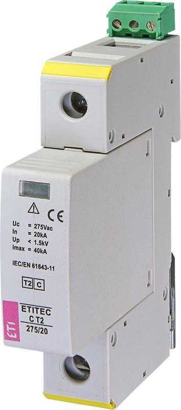 Ограничитель перенапряжения ETI ETITEC C T2 1Р 40кА 275В (2440394)