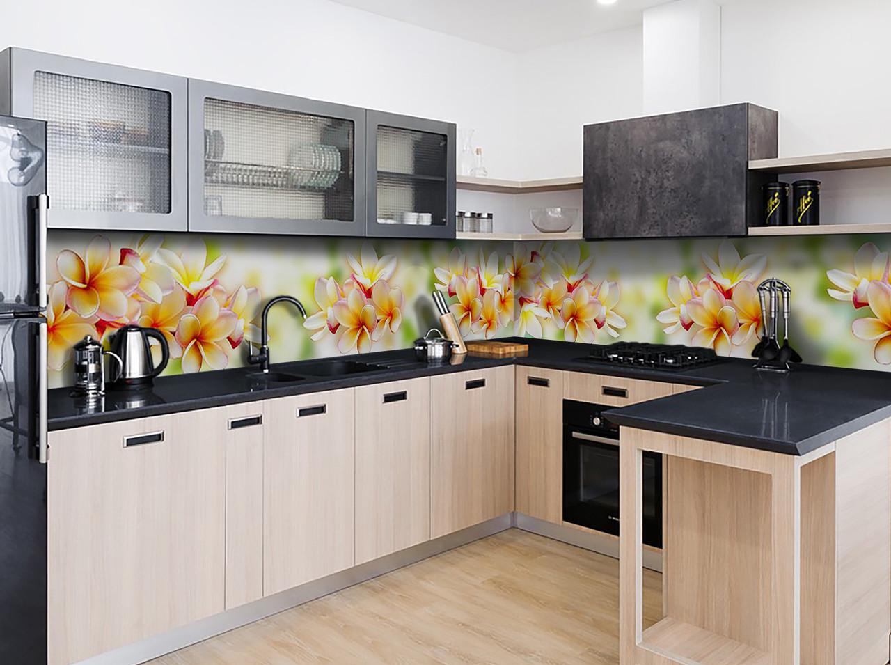 Кухонный фартук Гавайские леи из самоклеющейся виниловой пленки 65х250 см Оранжевый Кухонный фартук Гавайские леи из самоклеющейся виниловой пленки 65х250 см Оранжевый