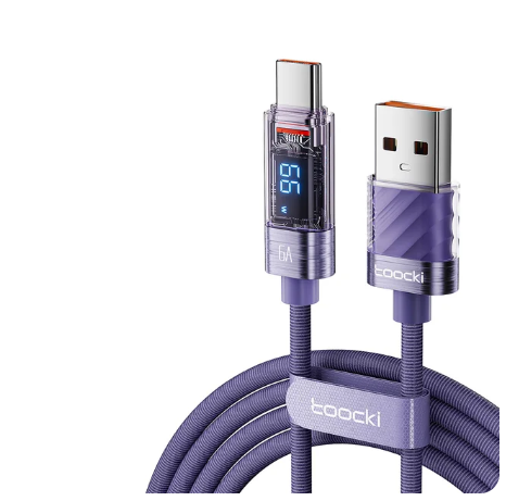 Кабель Toocki 66w/6A USB A-Type C 1 м Фіолетовий (TQ-X36AC1PUR66)