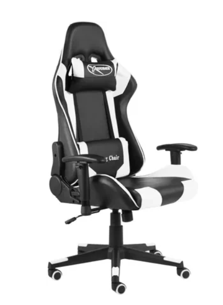 Компьютерное кресло геймерское vidaXL Black/White (20495)
