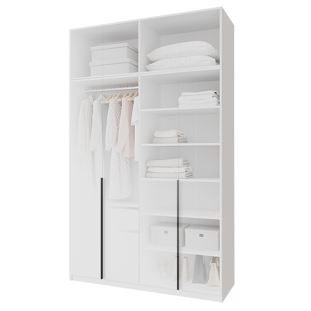 Шкаф распашной с тумбой и антресолью Меблітренд Чиназес Чита-1600.5 1600х500х2550 мм Белый (27707444) - фото 3 Шкаф распашной с тумбой и антресолью Меблітренд Чиназес Чита-1600.5 1600х500х2550 мм Белый (27707444) - фото 3