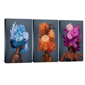 Картина Яскраві дівчата з квітами 156x67 см (Y3-37)