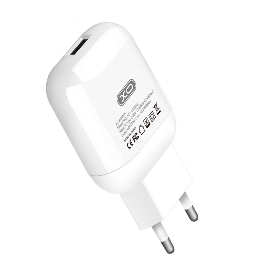 Зарядное устройство Xo L37 1xUSB 2,1А Lightning White - фото 4