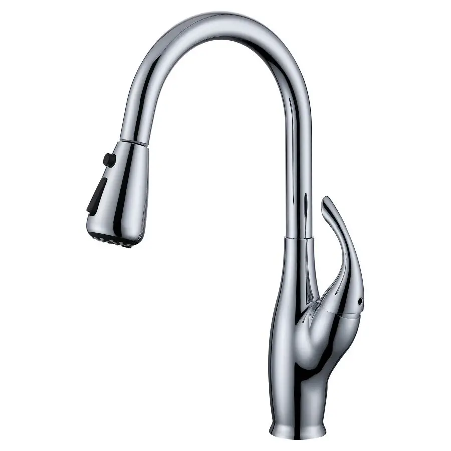 Смеситель кухонный Nett 44 с выдвижным изливом Хром (030120)