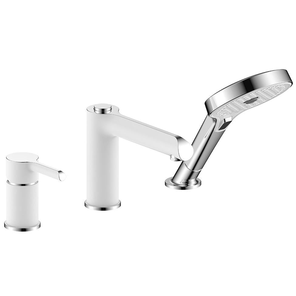 Смеситель на борт ванны Gappo G1103-8 на три отверстия Белый (160802)