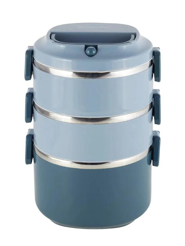 Ланч-бокс тройной Kamille KM-2137SN 2400 мл Синий (NA001930)