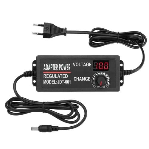 Блок живлення з вольтметром регульований AC-DC KLY-2403 9-24 В 3А 5,5x2,5 мм Black (510213)