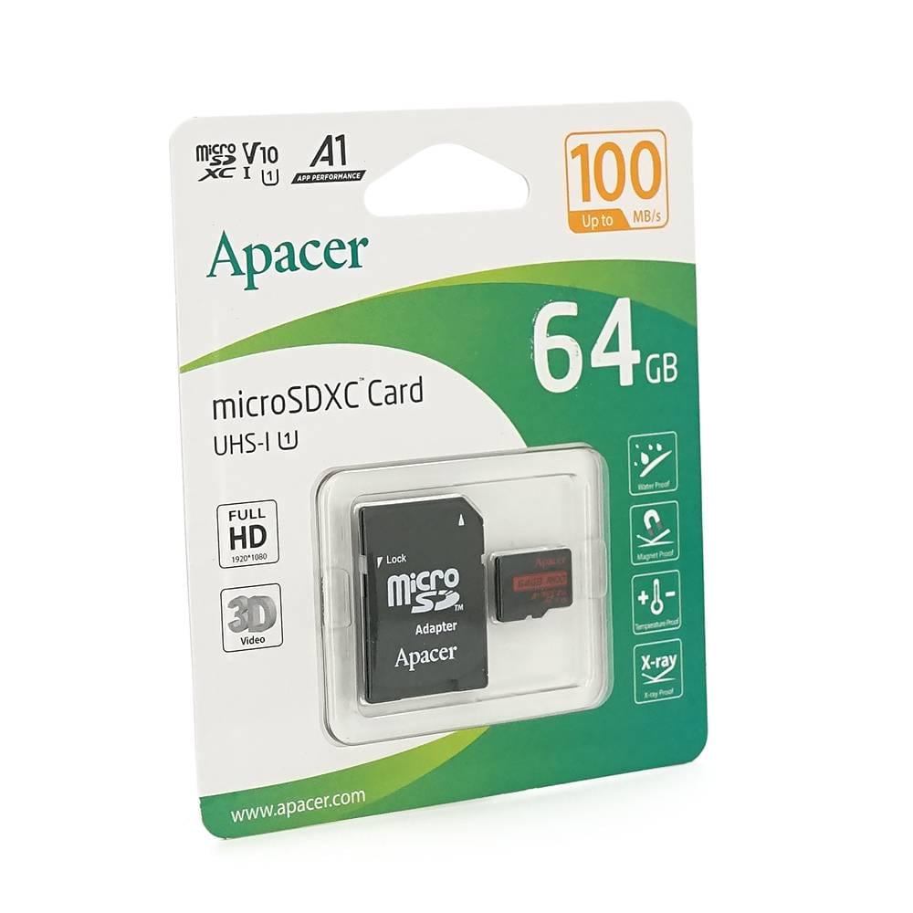 Карта пам'яті Apacer microSDHC Class 10 UHS-I 64GB (34780)