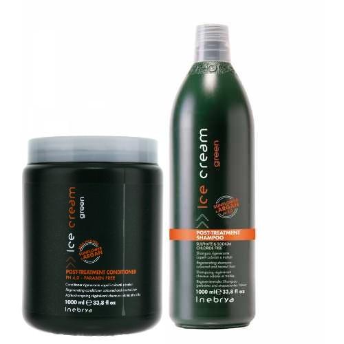 Набор регенерирующий для окрашенных волос без сульфатов Inebrya Green Post-Treatment Kit (1352327093)