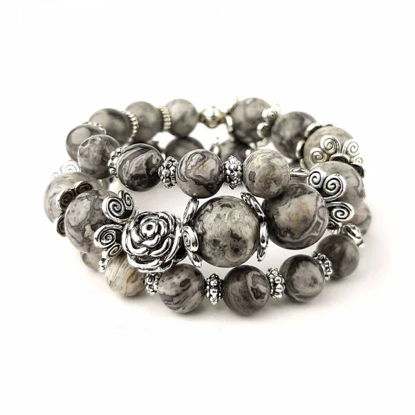 Браслет DARSANA Каменный билет из натурального камня яшма мраморная (DRSU088)