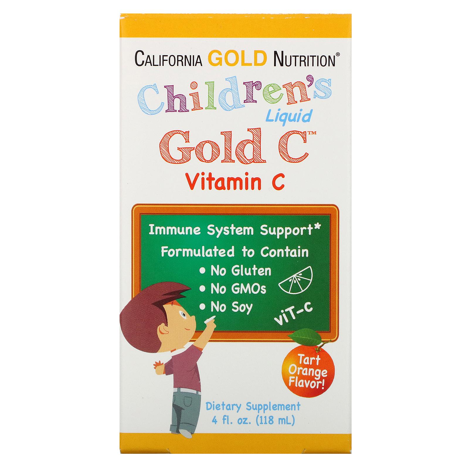 Витамин С для детей​​​​​​​ California Gold Nutrition в жидкой форме 250 мг 118 мл (00000028319)