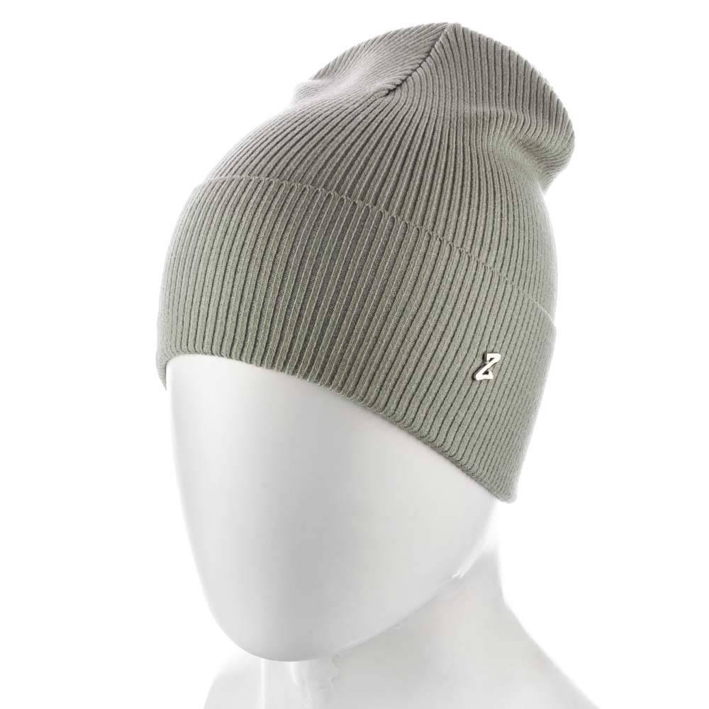 Шапка Zolly ZH208 одинарная из вискозы с отворотом без подкладки Фисташковый