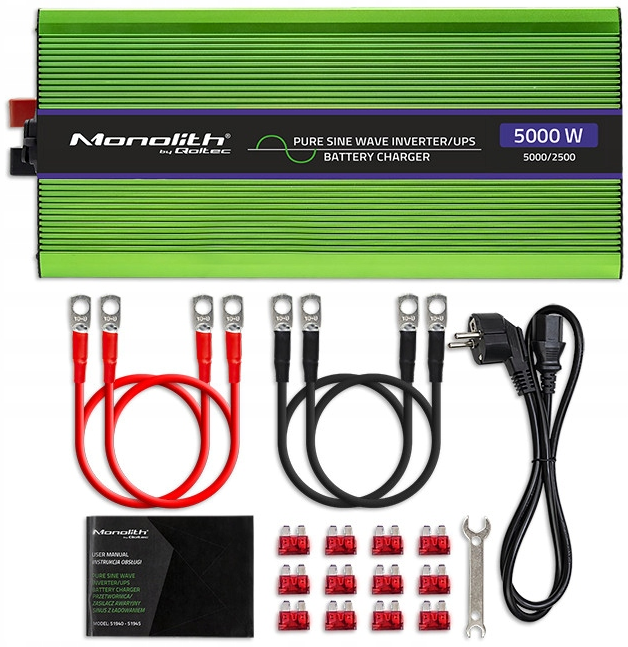 Інвертор 12 230 QOLTEC із чистою синусоїдою та зарядним пристроєм 5000 Вт (2328871139) - фото 6 Інвертор 12 230 QOLTEC із чистою синусоїдою та зарядним пристроєм 5000 Вт (2328871139) - фото 6