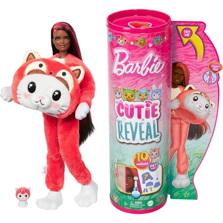 Кукла Barbie HRK23 Cutie Reveal Costume Kitten as Red Panda