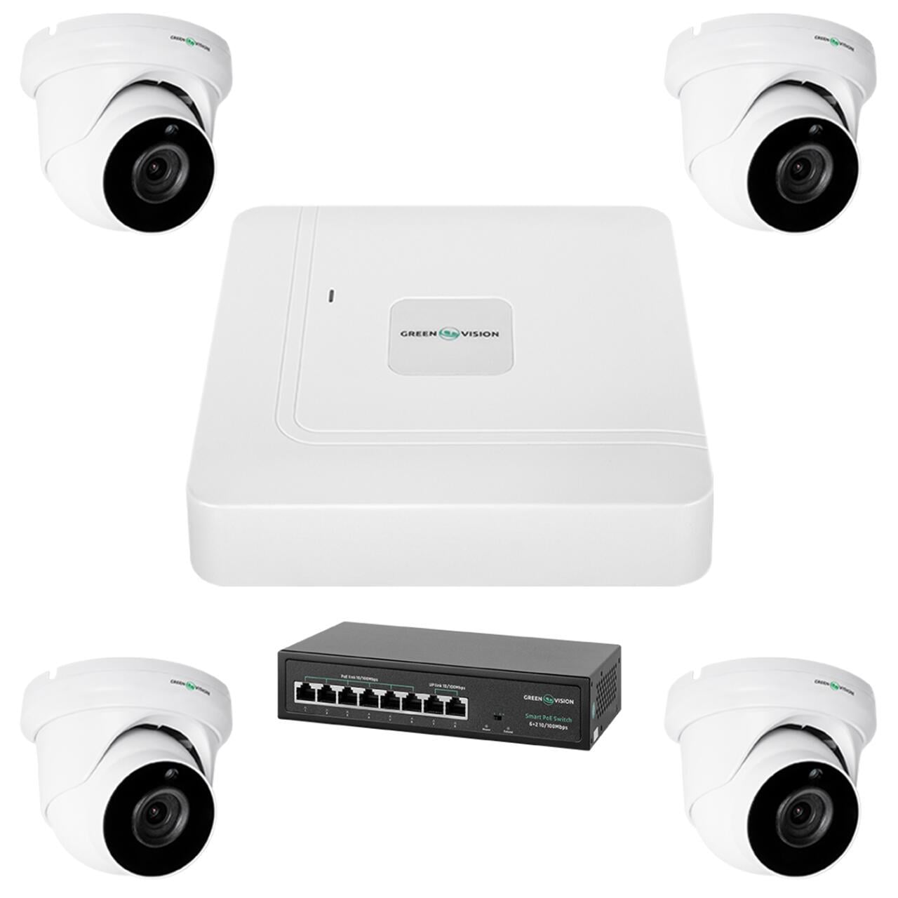 Комплект відеоспостереження GV-IP-K-W74/04 5MP на 4 камери