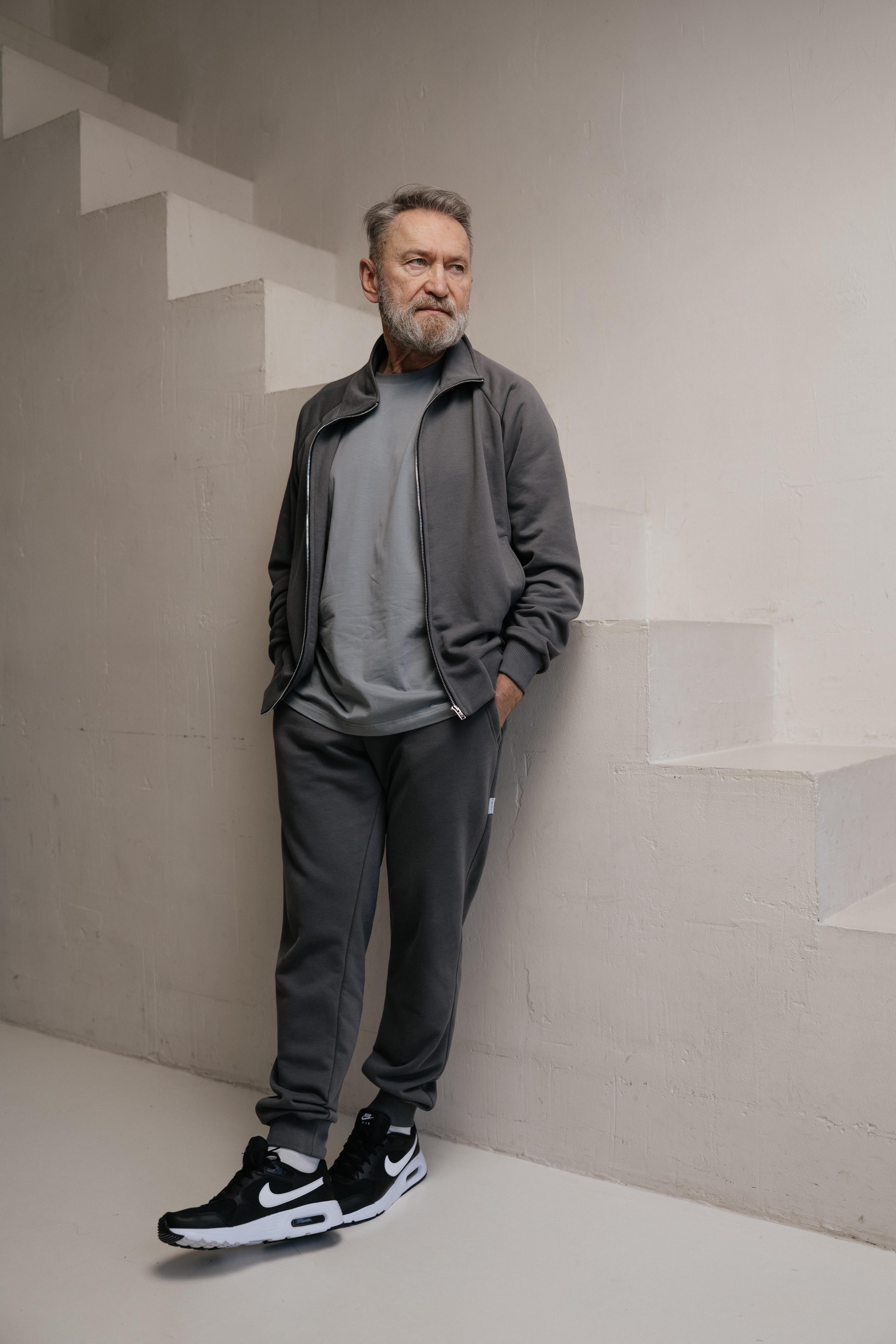 Костюм чоловічий Lookeriya тринитка олімпійка та джогери XL Сірий (31707047)