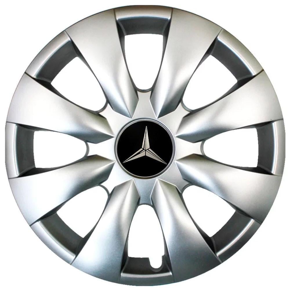 Колпаки SJS 316 з логотипом Mercedes-Benz R15 4 шт. Серебристый (2654558148)
