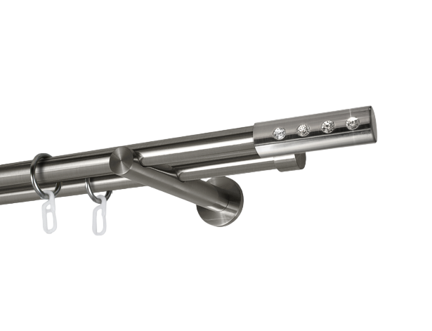 Карниз MStyle Алюр металлический двухрядный труба гладкая 19/19 мм кронштейн цылиндр 200 см Сталь (K030117) - фото 1