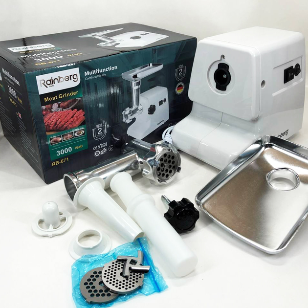 М'ясорубка Rainberg RB-671 3000 Вт (0193) - фото 4 М'ясорубка Rainberg RB-671 3000 Вт (0193) - фото 4
