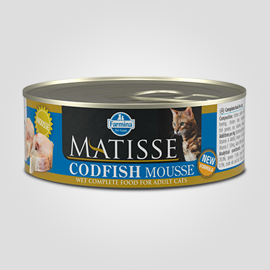 Корм вологий Farmina Matisse Cat Mousse для дорослих кішок з тріскою 85 г (20504368)