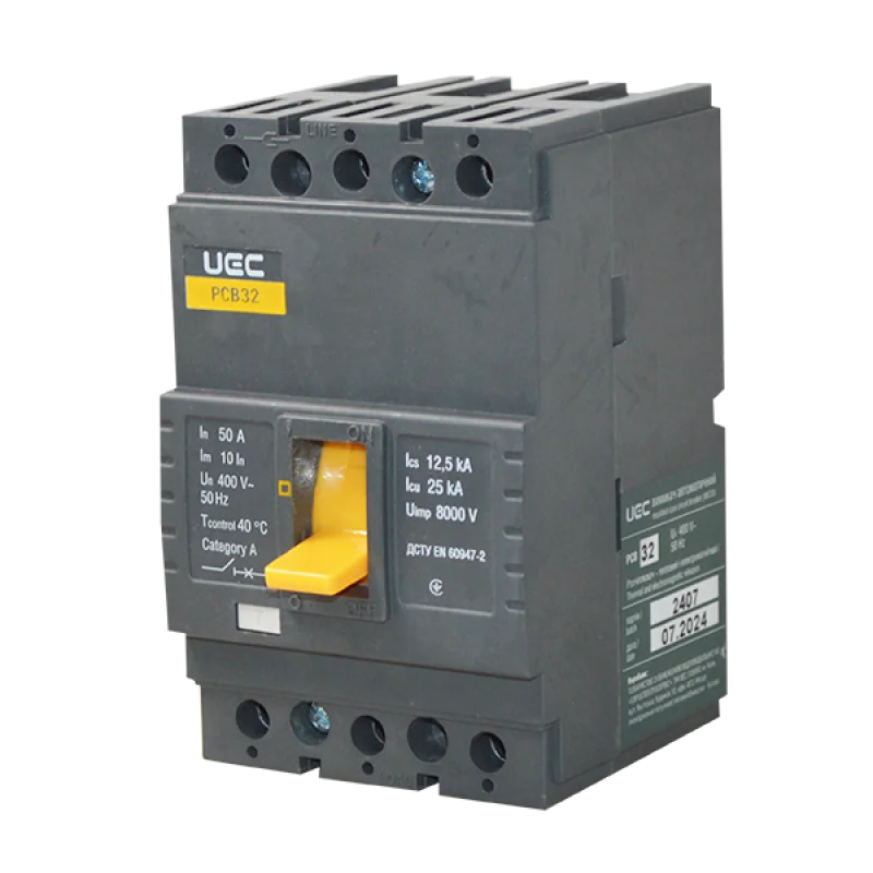 Автоматический выключатель UEC PCB32 3P 50А 25кА (MCCB-PCB-32-3-0050) Автоматический выключатель UEC PCB32 3P 50А 25кА (MCCB-PCB-32-3-0050)