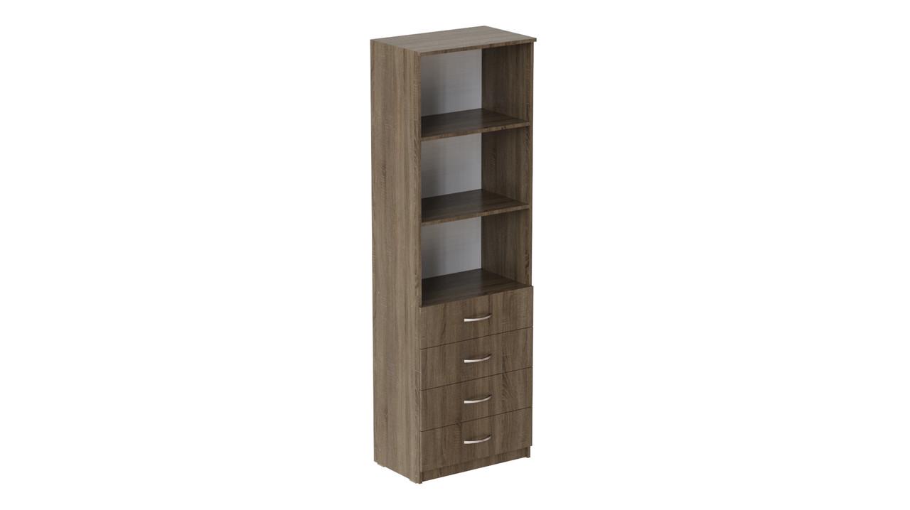 Шкаф Ferrum-decor Анжело на 3 полки с 4 ящиками ДСП 16 мм 1900x600x380 мм Дуб Сонома Трюфель (FRD-104987)