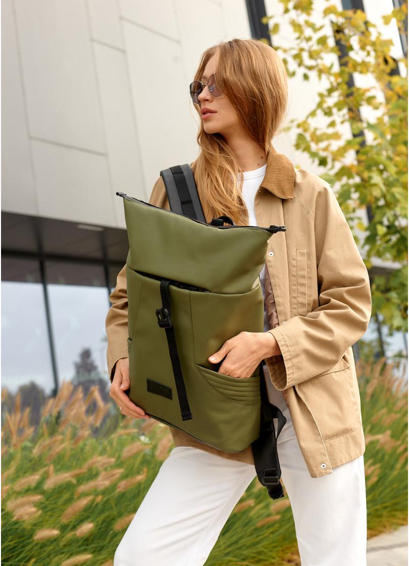 Рюкзак жіночий Sambag RollTopx Хакі (24320119) - фото 6 Рюкзак жіночий Sambag RollTopx Хакі (24320119) - фото 6