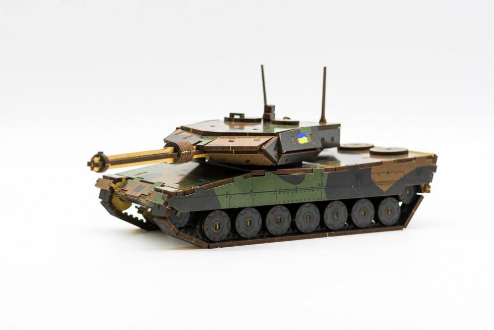 Пазл із дерева механічний PuzzleOK 3D Танк Леопард 206 деталей - фото 4