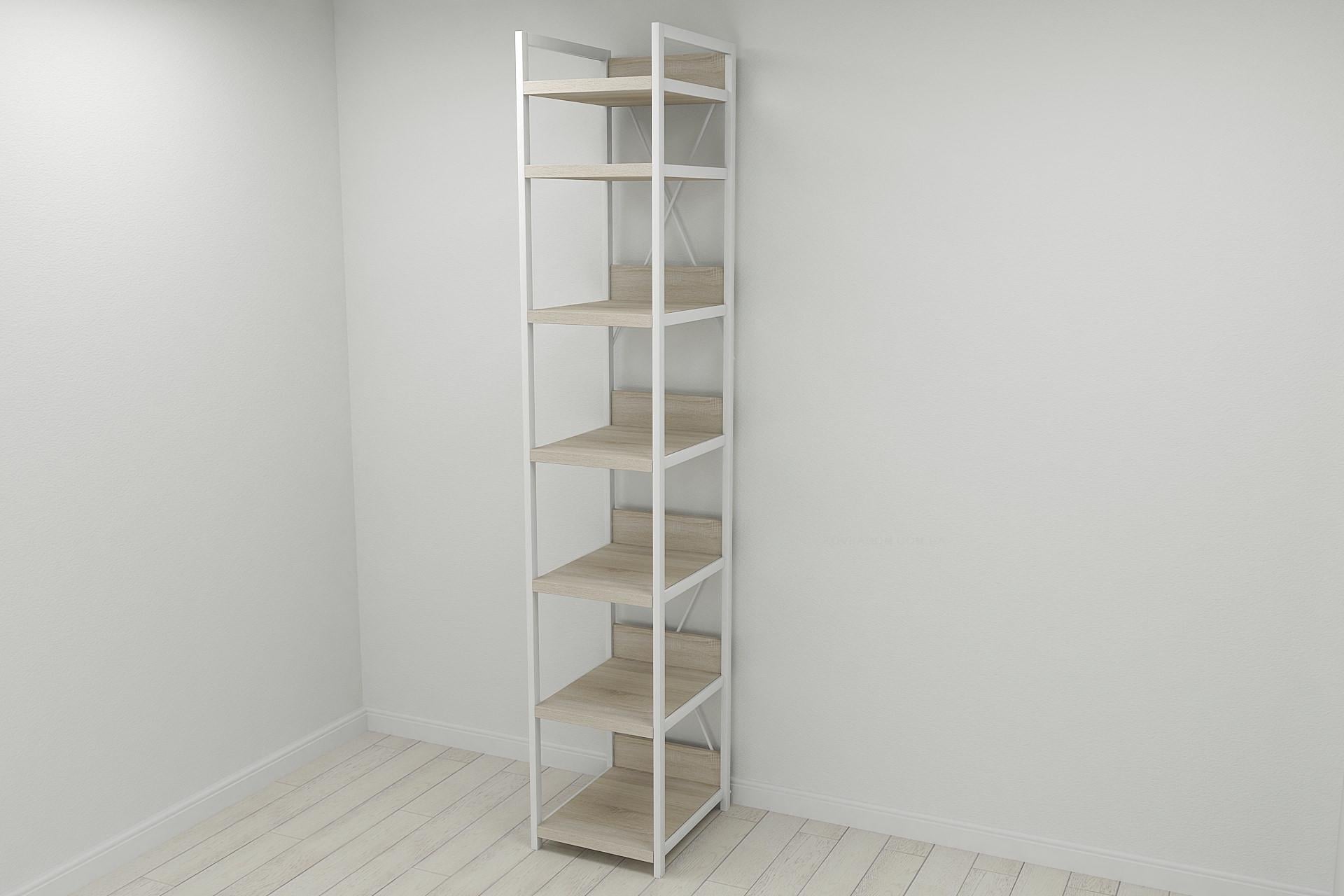 Шкаф-гардероб Ferrum-decor Коннект Уни секция 4 металл/ДСП 32 мм 220x40x50 см Белый/Дуб Сонома (FRD-104557)
