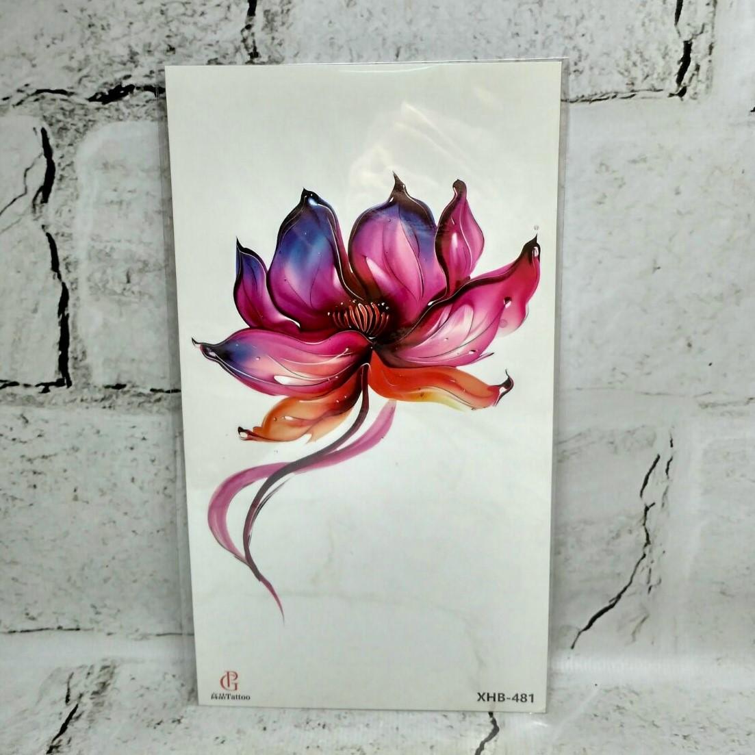 Тату временное Цветок лист 11,5x21 см (XHB-481)