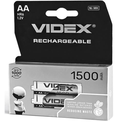 Батарейка акумулятор Videx AA 1500 mah 2 шт.