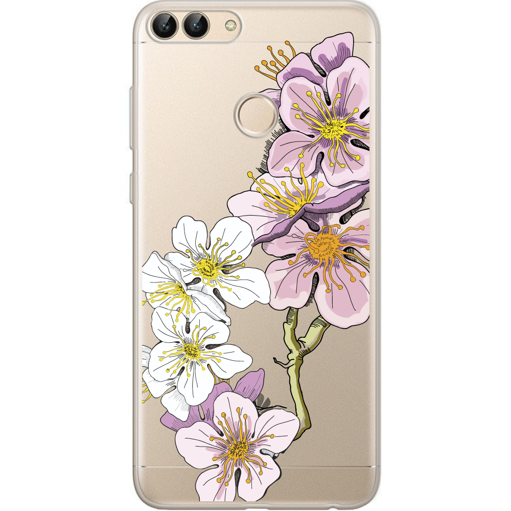 Чехол Boxface Huawei P Smart Cherry Blossom Прозрачный силикон (32669-cc4-32669)