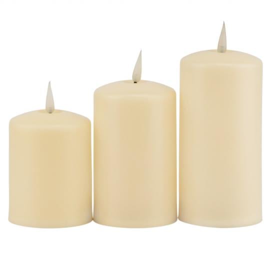 Набор светодиодных свечей из пластика 10-15 см 3 шт. Айвори (150-81-6032-020) Набор светодиодных свечей из пластика 10-15 см 3 шт. Айвори (150-81-6032-020)