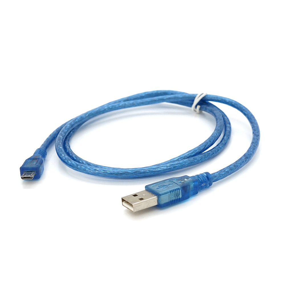 Кабель VOLTRONIC Q250 USB 2,0 AM/Micro 5 pin прозорий 1 м Синій (5495)