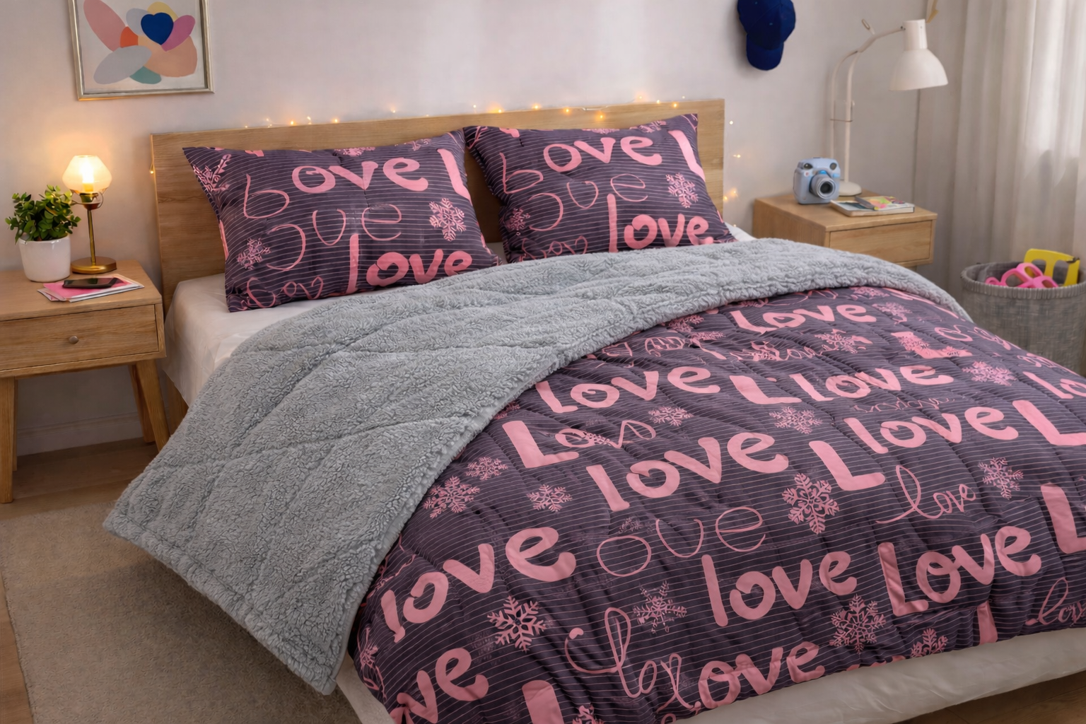 Ковдра зимова двоспальна 195х215 см з 2 наволочками 50х70 см (TC303376150) Ковдра зимова двоспальна 195х215 см з 2 наволочками 50х70 см (TC303376150)