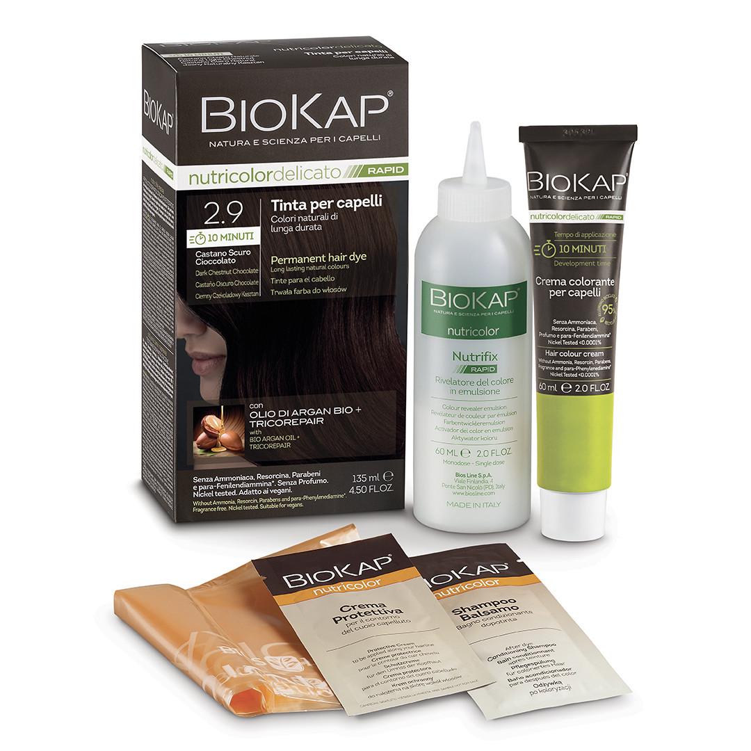 Фарба для волосся Bios Line BioKap Nutricolor Delicato Rapid 135 мл 2.9 Castano Scuro Cioccolato - фото 1 Фарба для волосся Bios Line BioKap Nutricolor Delicato Rapid 135 мл 2.9 Castano Scuro Cioccolato - фото 1