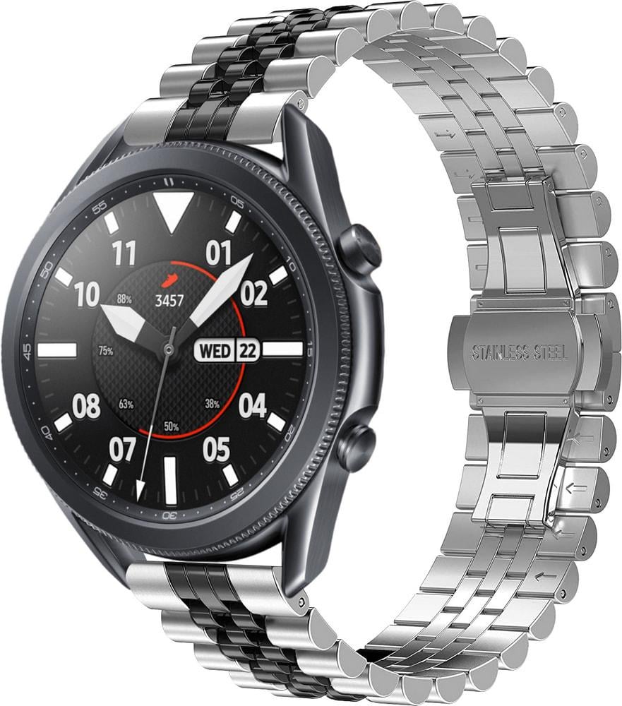 Браслет металлический Stech Line для Galaxy Watch 3 45mm Silver Black (29138-69)