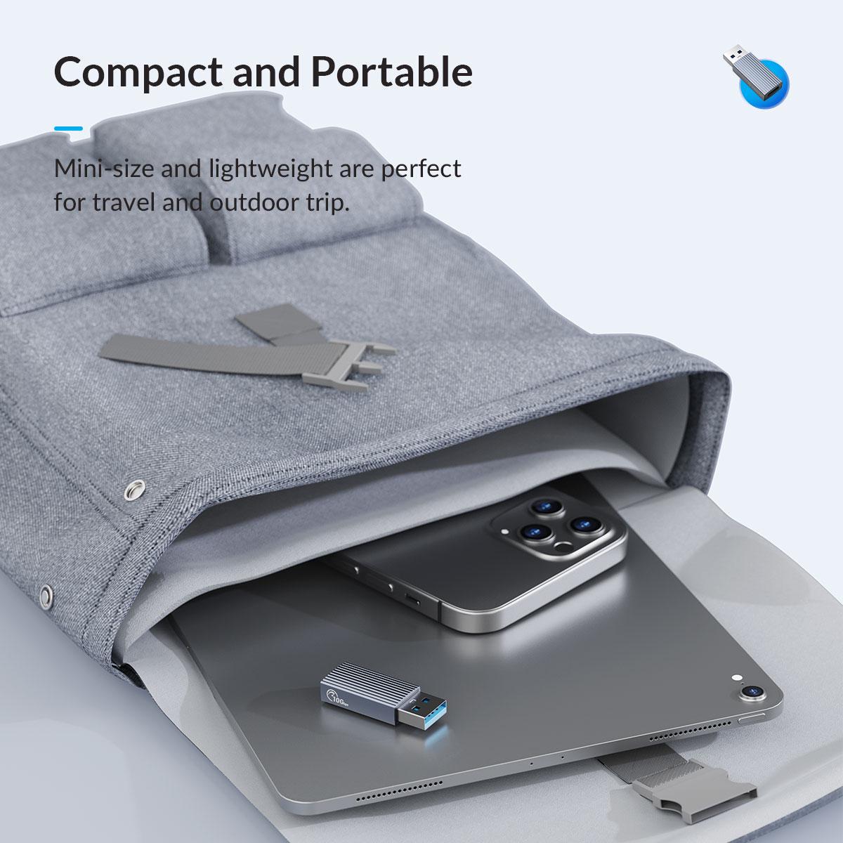 Кабель Orico USB-Type-C 10 Гбіт/с USB 3.1 15W USB-A на USB-C металевий Сірий (ORICO-AH-AC10-GY-BP) - фото 7