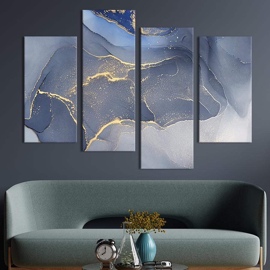 Картина модульная из 4 частей Изумительный лазурный мрамор L 129x90 см (47-42)