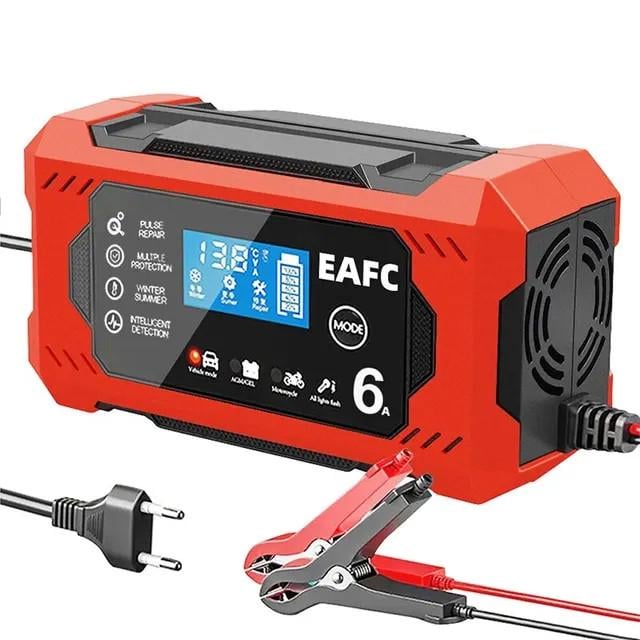 Зарядное устройство для автомобильного аккумулятора EAFC H-6CS 12 V 6 A с дисплеем Black/Red (3_04508) Зарядное устройство для автомобильного аккумулятора EAFC H-6CS 12 V 6 A с дисплеем Black/Red (3_04508)