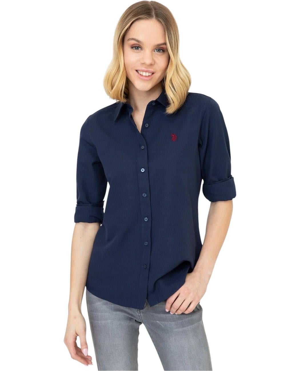 Рубашка женская с длинным рукавом U.S. Polo Assn. 742372.DBLUE M Темно-синий (8683857812821)