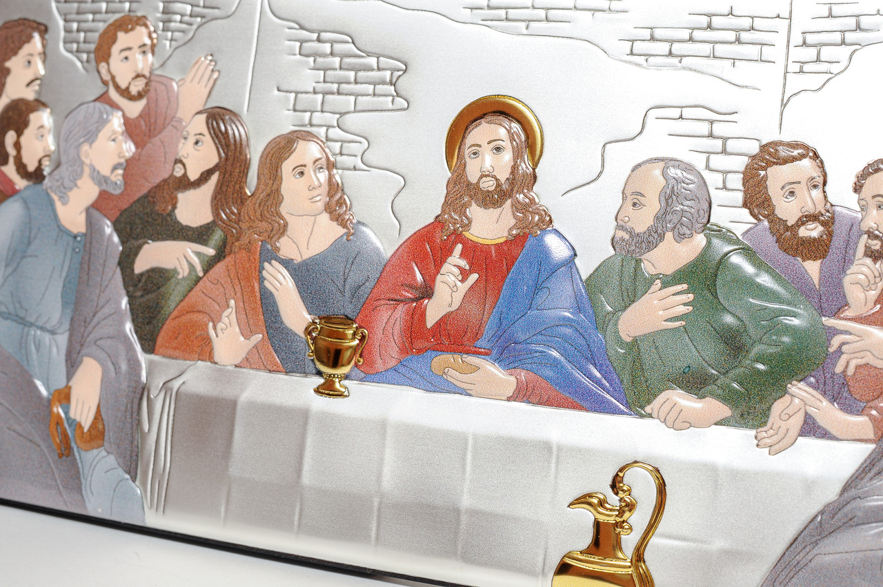 Ікона срібна Таємна Вечеря 38,5x17 см (MA/E1203M-KER) - фото 3 Ікона срібна Таємна Вечеря 38,5x17 см (MA/E1203M-KER) - фото 3