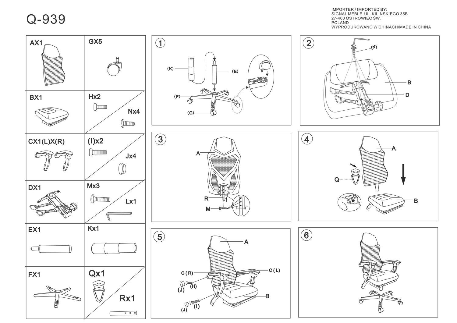 Кресло компьютерное геймерское Signal Q-939 поворотное Черный/Серый (OBRQ939SZ) - фото 11