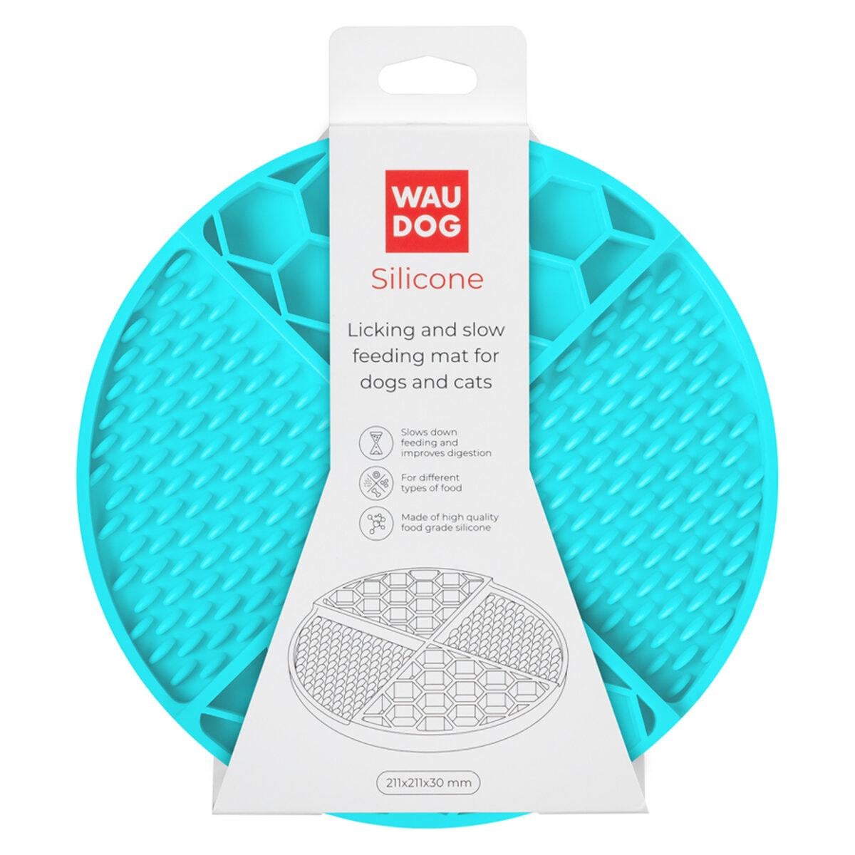 Коврик для слизывания и медленного питания WAUDOG Silicone 211х211х30 мм Голубой