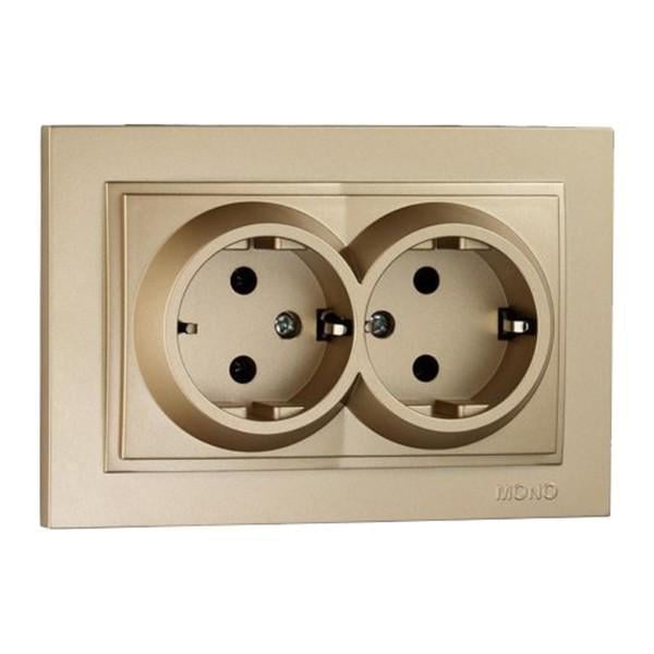Розетка Mono Electric Despina двойная с заземлением Титан (102-222204-120)