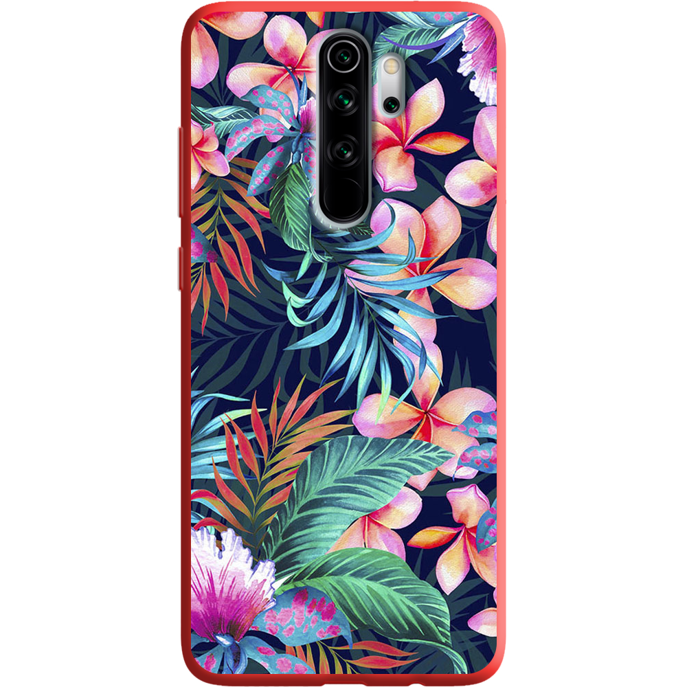 Чехол Boxface Xiaomi Redmi Note 8 Pro flowers in the tropics Красный силикон (38222-up1971-38666)